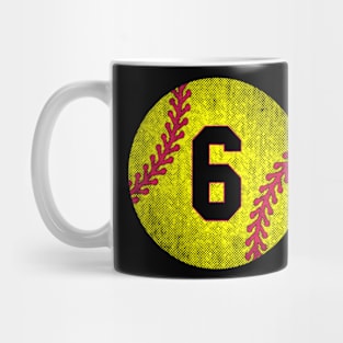 Softball Player 6Th Birthday Softball Jersey 6 Years Old Mug